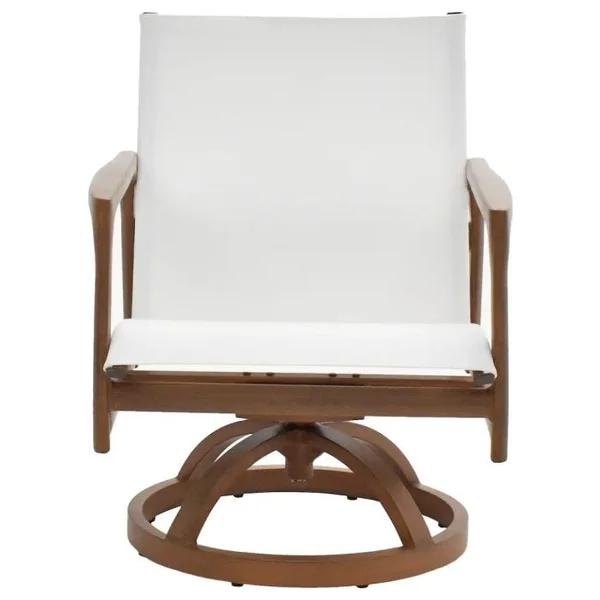 Berkeley Sling Swivel Rocker Dining Chair- Brushed Pecan