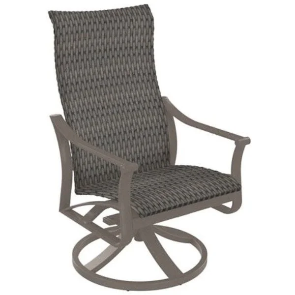 Corsica High-Back Woven Sling Swivel Rocker - Graphite Grey