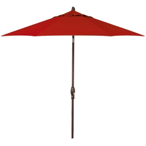 Auto Tilt 9’ Umbrella - Red / Bronze