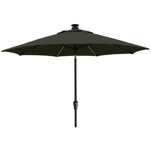 Solar Auto Tilt 9’ Umbrella - Black / Black