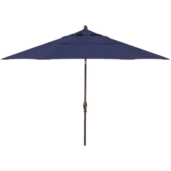 Auto Tilt 11’ Umbrella - Navy / Bronze