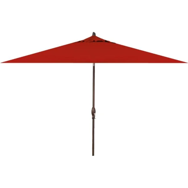 Auto Tilt 6.5’ x 10’ Umbrella - Red / Bronze