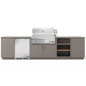 Urban Bonfire Taiga 36 Outdoor Kitchen w/ DCS Natural Gas Grill, Refrigerator, Keon Dekton Countertop & Clay Finish - B-Taiga-36-DCS-Keon-Clay