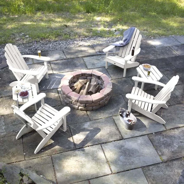 Paradise Key 6 Pc Recycled Plastic Seating Set in White by Lakeview Outdoor Designs
