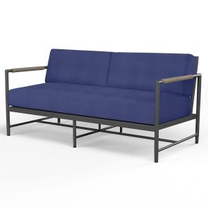 Pietra Rope & Aluminum Patio Loveseat in Echo Midnight w/ No Welt By Sunset West
