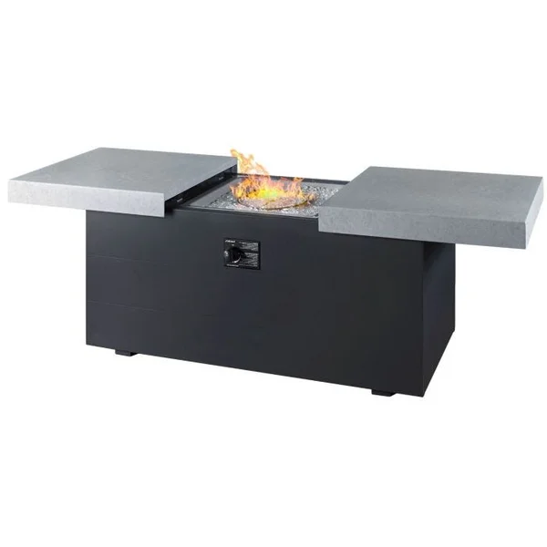 Rectangle Functional 48"X24" Fire Pit - Smooth Charcoal/Concrete