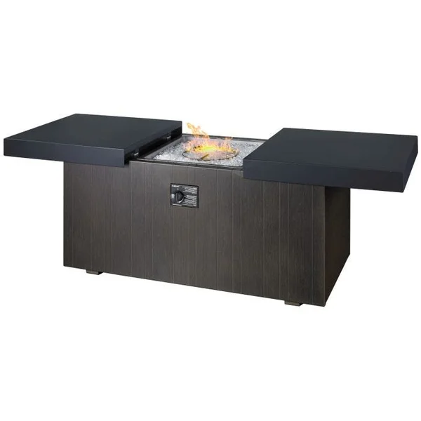 Rectangular Functional 48"X24" Fire Pit - Uneven Wenge/Smooth Black