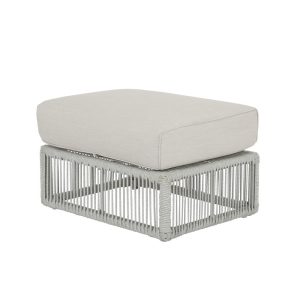 Miami Woven Rope Ottoman in Silver/Echo Ash by Sunset West