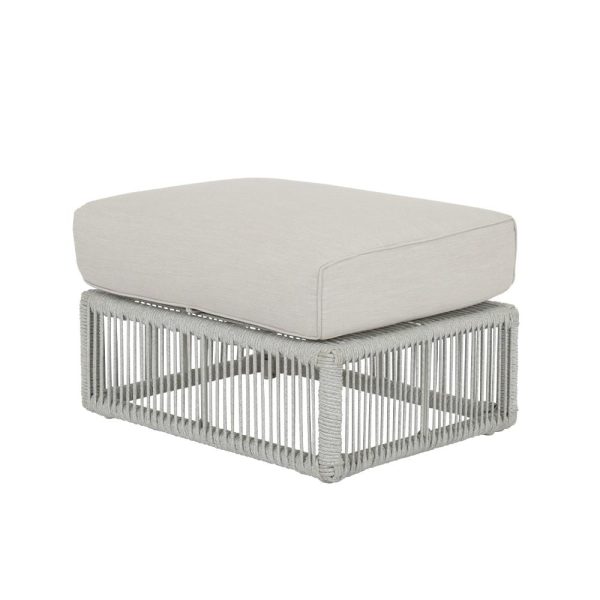 Miami Woven Rope Ottoman in Silver/Echo Ash by Sunset West