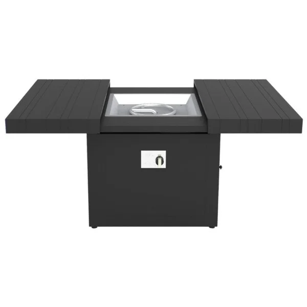 Square Functional 42" Fire Pit - Charcoal/Uneven Slat