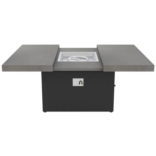Square Functional 42" Fire Pit - Black/Concrete