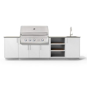 Urban Bonfire Mist 42 Outdoor Kitchen w/ Twin Eagles Natural Gas Grill, Sink, Danae Dekton Countertop & Chantilly Finish - B-Mist-42-TwinEagles-Danae-Chantilly