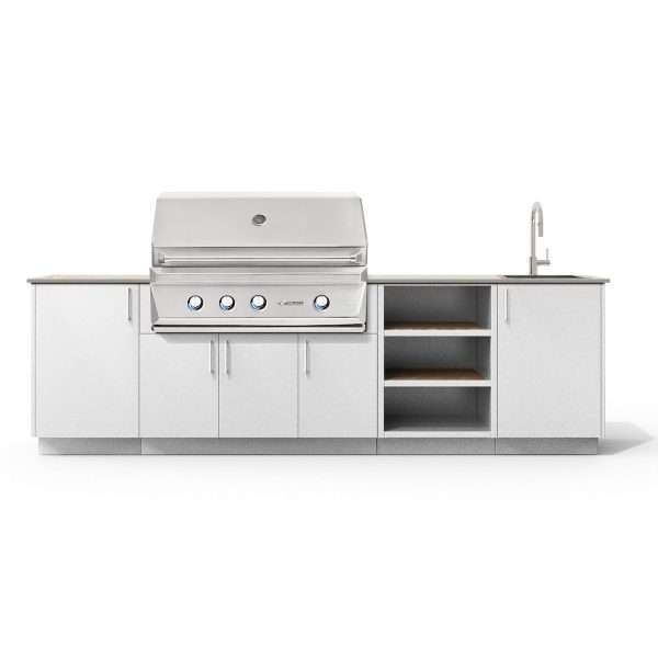 Urban Bonfire Mist 42 Outdoor Kitchen w/ Twin Eagles Natural Gas Grill, Sink, Danae Dekton Countertop & Chantilly Finish - B-Mist-42-TwinEagles-Danae-Chantilly