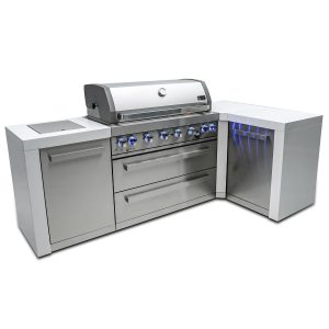 Mont Alpi 8.5 Ft L- Shaped Propane Outdoor Kitchen Island w/ Side Burner - MAi805-D90C
