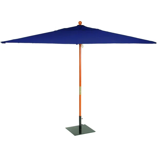 Oxford Garden Rectangular 6 X 10 Ft. Hardwood Patio Market Umbrella W/ Pulley - Sunbrella Canvas Navy