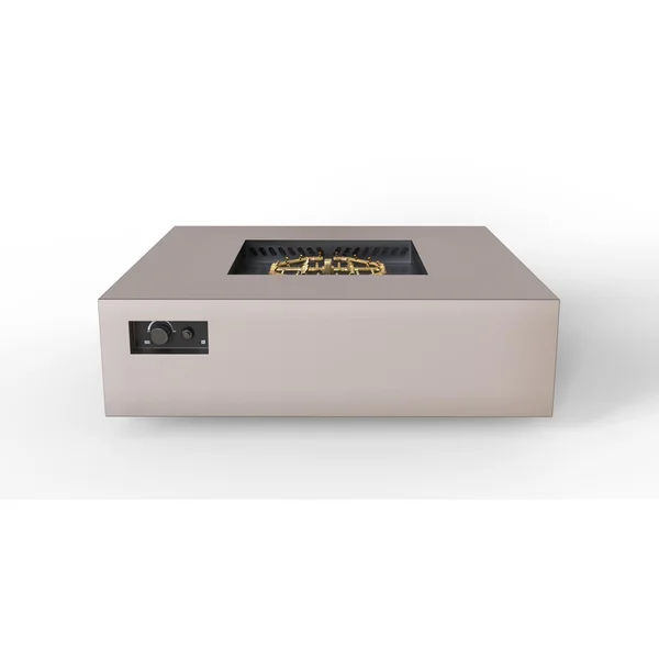 AON 56 Inch Square Powder Coated Steel Natural Gas Fire Pit Table in Sand Pebble by Warming Trends