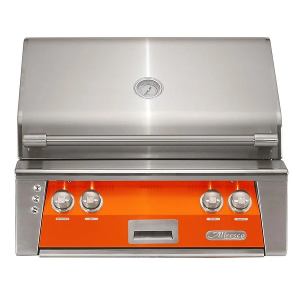 Alfresco ALXE 30-Inch Built-In Natural Gas Grill With Sear Zone And Rotisserie in Luminous Orange - ALXE-30SZ-NG-S2005