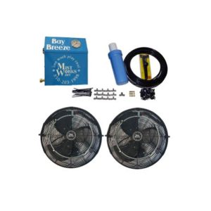 Mist Works 18-Inch Gulf Breeze Patio Mist Kit - 2 Black Fans - MKGB12-1B-2M18B3B