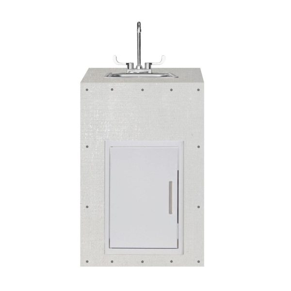 BBQGuys Signature 24-Inch Ready for Finish Outdoor Kitchen Module w/ 15-Inch Sink & Single Access Door