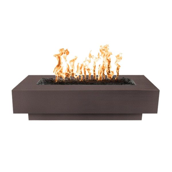 Coronado 48 Inch Rectangular Powder Coated Steel Propane Fire Pit in Copper by The Outdoor Plus
