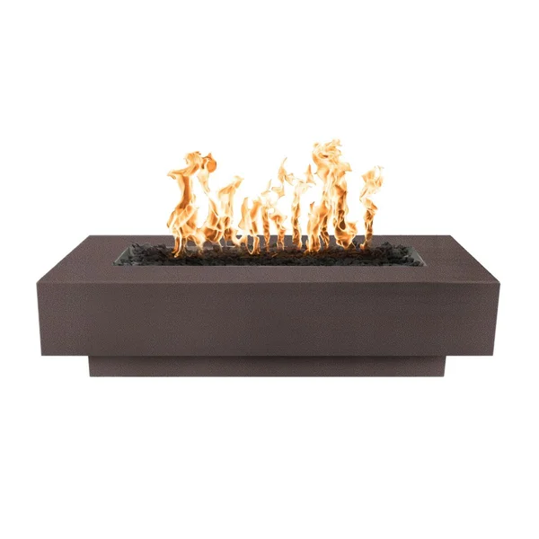 Coronado 96 Inch Rectangular Powder Coated Steel Propane Fire Pit in Copper by The Outdoor Plus