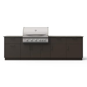 Blaze High Noon 10-Ft Outdoor Kitchen Island w/ 40-Inch LTE+ Propane Grill in Architectural Bronze w/ Keon Countertop