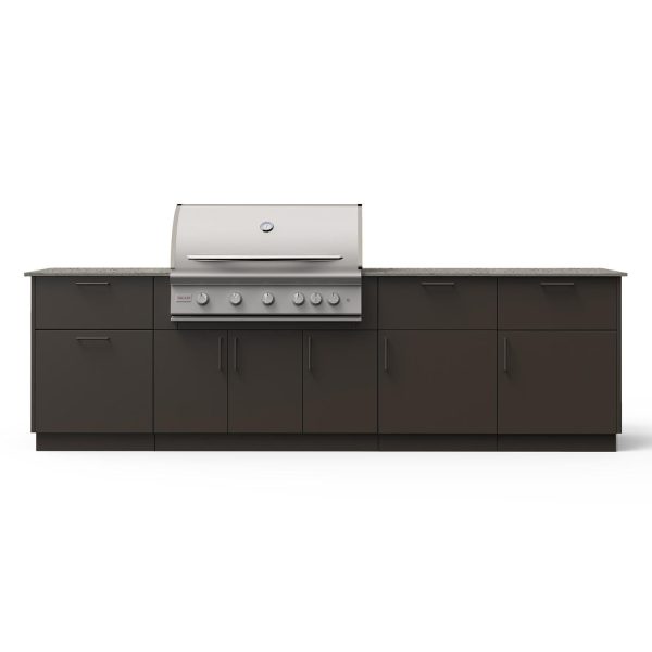 Blaze High Noon 10-Ft Outdoor Kitchen Island w/ 40-Inch LTE+ Propane Grill in Architectural Bronze w/ Keon Countertop