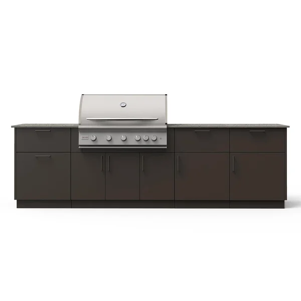 Blaze High Noon 10-Ft Outdoor Kitchen Island w/ 40-Inch LTE+ Natural Gas Grill in Architectural Bronze w/ Keon Countertop