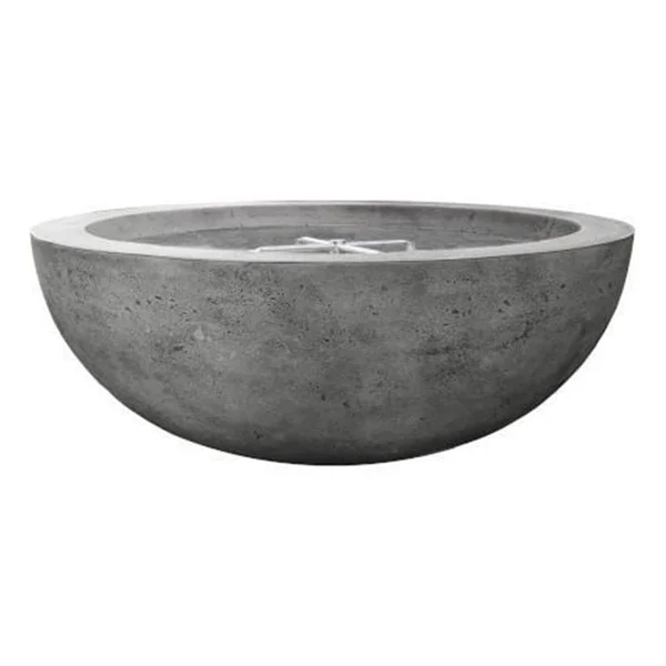 Valley Bay 4 48 Inch Round GFRC Propane Fire Bowl in Pewter by Lakeview Outdoor Designs