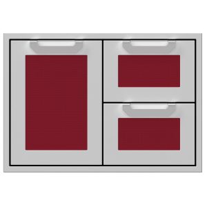 Hestan 30-Inch Double Drawer And Single Storage Door Combo - Tin Roof - AGSDR30-BG