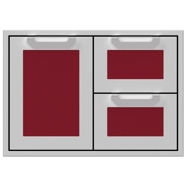 Hestan 30-Inch Double Drawer And Single Storage Door Combo - Tin Roof - AGSDR30-BG