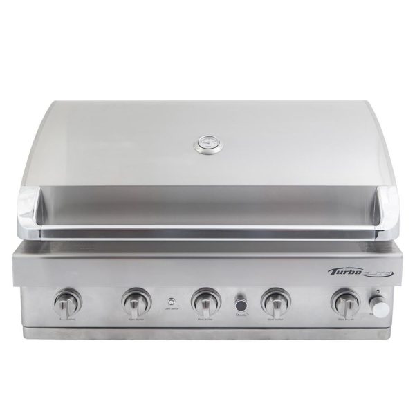Turbo Elite 38-Inch 5-Burner Built-In Natural Gas Grill With Rear Infrared Burner - BTE3821BNG