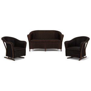 Reflections 3 Pc Lloyd Loom Seating Set w/ Rocking Chairs in Mink by Lloyd Flanders