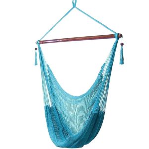Ultimate Patio Extra Large Hanging Caribbean Hammock Chair - Sky Blue