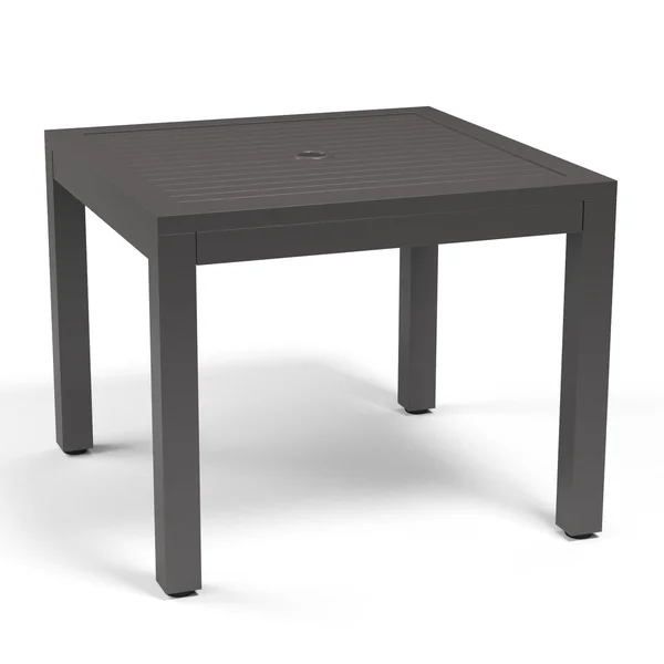 Sunset West Vegas 36-Inch Square Aluminum Patio Dining Table W/ Umbrella Hole