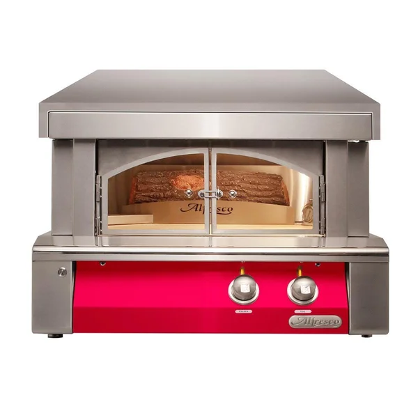 Alfresco 30-Inch Built-In Propane Outdoor Pizza Oven Plus in Raspberry Red - AXE-PZA-BI-LP-S3027
