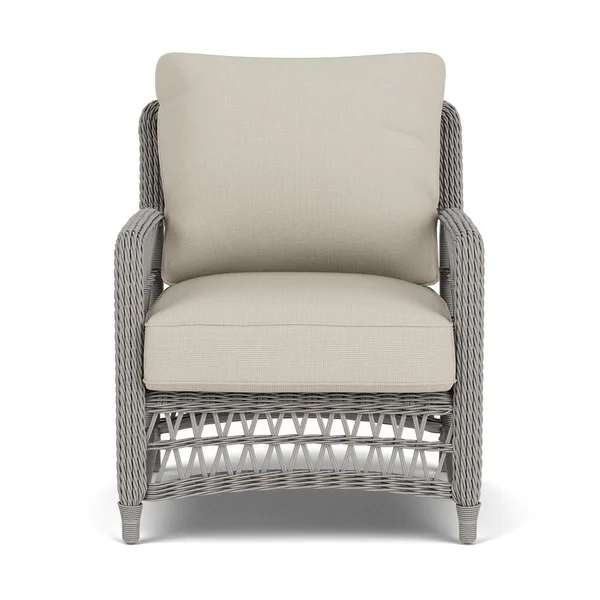 Mackinac Wicker Club Chair in Putty/Fife Fog By Lloyd Flanders