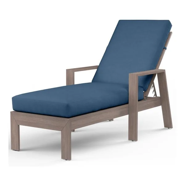 Laguna Aluminum Chaise Lounge in Driftwood/Spectrum Indigo by Sunset West