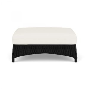 Mandalay Lloyd Loom Large Ottoman in Ebony/Sailcloth Salt by Lloyd Flanders