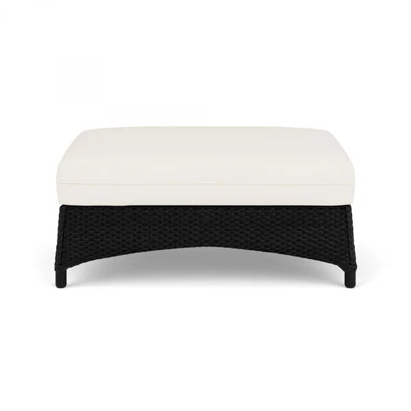 Mandalay Lloyd Loom Large Ottoman in Ebony/Sailcloth Salt by Lloyd Flanders