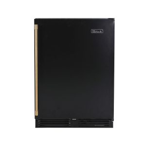 Perlick 24 Inch 5.2 Cu. Ft. C-Series Stainless Steel Outdoor Refrigerator w/ Door Lock & Factory Installed Matte Black Solid Door - Left Hinge