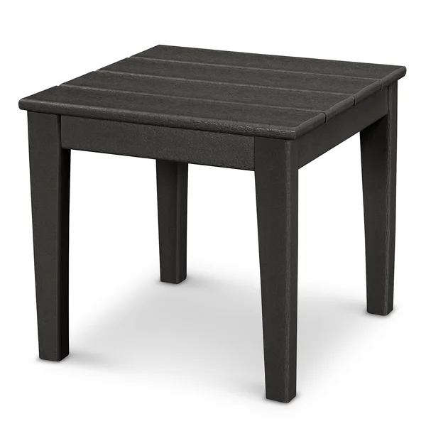 Newport 18 Inch Square Recycled Plastic End Table in Black by POLYWOOD