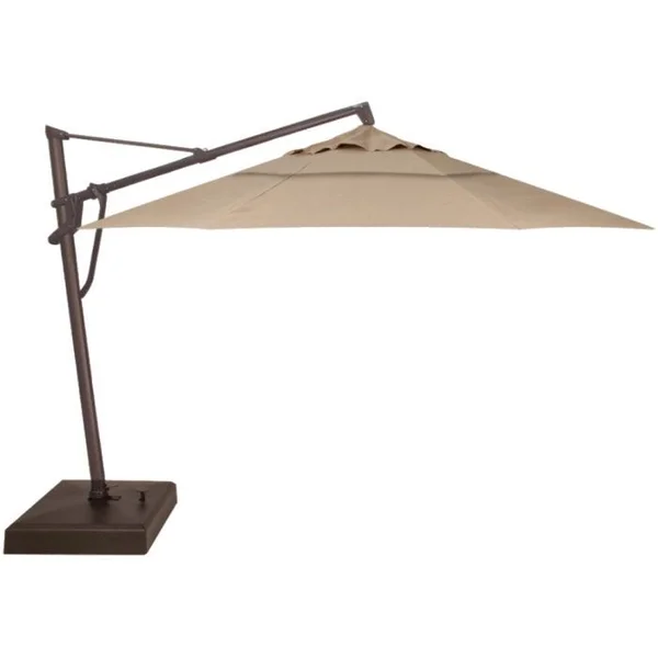 Cantilever 13’ Umbrella Set - Sand / Bronze with Standard Fixed Base