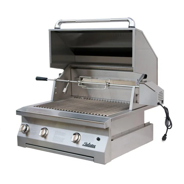 Solaire 30 Inch Built-In All Infrared Natural Gas Grill With Rotisserie - SOL-AGBQ-30IR-NG
