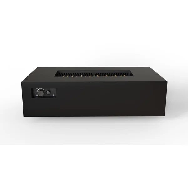 AON 60 Inch Rectangular Powder Coated Steel Propane Fire Pit Table in Black by Warming Trends