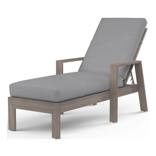 Laguna Aluminum Chaise Lounge in Driftwood/Canvas Granite by Sunset West