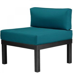 Ashbee Aluminum Sectional Armless Club Chair in Textured Black/Peacock by Telescope Casual