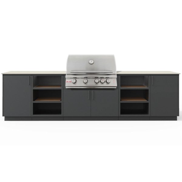 Urban Bonfire Savannah 32 Outdoor Kitchen w/ Blaze LTE Propane Grill, Danae Dekton Countertop & Anthracite Finish - B-Savannah-32-Blaze-Danae-Anthracite