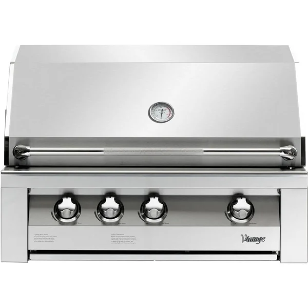 Vintage 36 Inch Stainless Steel Built-In Natural Gas Grill - VBQ36G-N