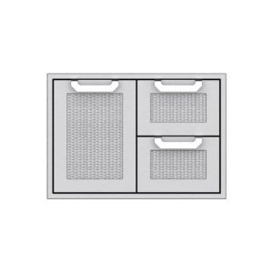 Hestan 30-Inch Double Drawer And Single Storage Door Combo - Steeletto - AGSDR30-SS